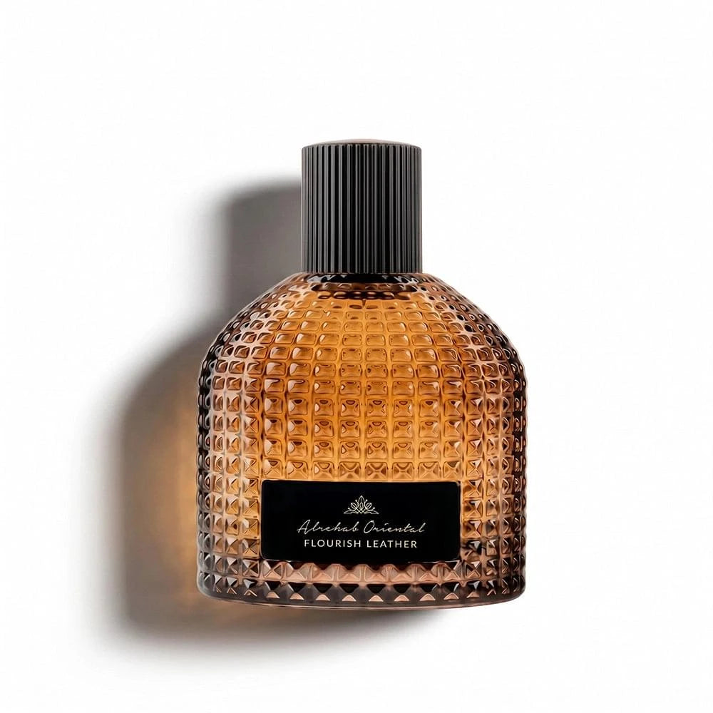 Flourish Leather Luxury Parfum by Alrehab Oriental – Rich Leather Oud Fragrance